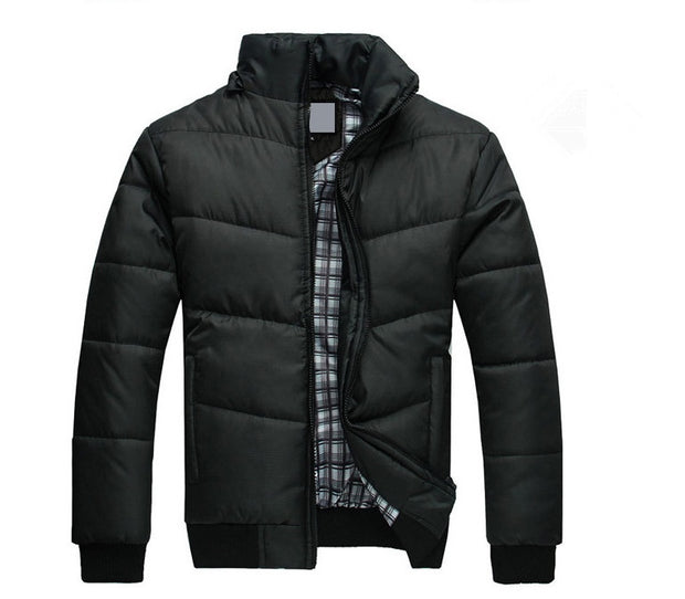 men's Winter double layered black and blue fashion coat.