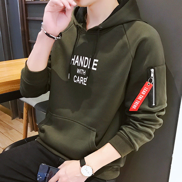 HANDLE WITH CARE Men's Long Sleeved Hoodie Sweater