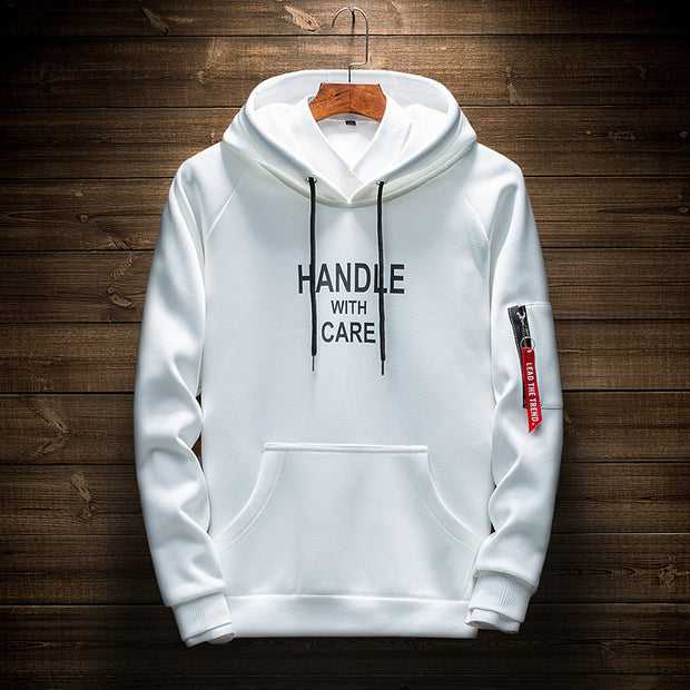 HANDLE WITH CARE Men's Long Sleeved Hoodie Sweater