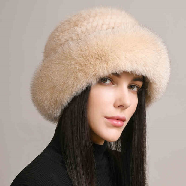 Mink hair winter fur cap