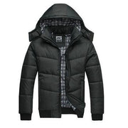 men's Winter double layered black and blue fashion coat.