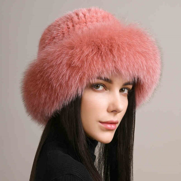 Mink hair winter fur cap