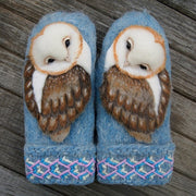 Cute Knitted winter warm owl Wool Gloves.