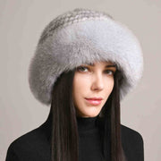 Mink hair winter fur cap