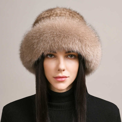 Mink hair winter fur cap