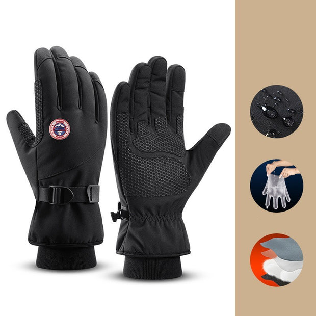 Warm Winter Ski Gloves For Men With Fleece Thickened