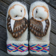 Cute Knitted winter warm owl Wool Gloves.