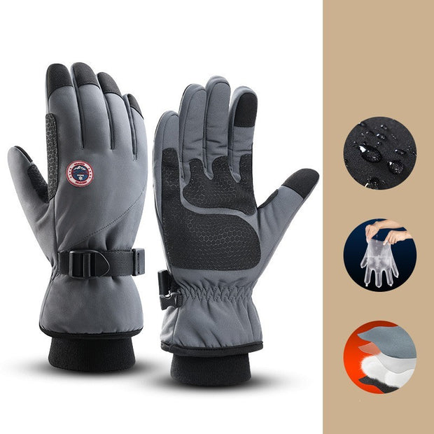 Warm Winter Ski Gloves For Men With Fleece Thickened